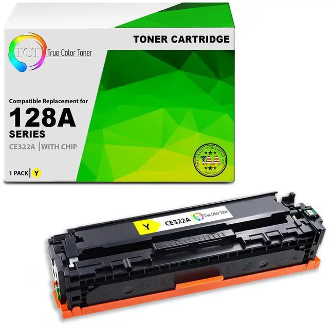 Main image of TCT 128A Yellow TAA Compliant Toner Cartridge - Premium Compatible Replacement for HP 128A CE322A Works With HP LaserJet Pro CP1525N CP1525NW CM1415FN CM1415FNW Printers