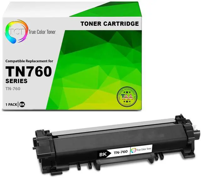 Main image of TCT TN760 TAA Compliant Toner Cartridge - Premium Compatible Replacement for Brother TN-760 TN760 Black High Yield Works With Brother HL-L2350DW L2370DW DCP-L2550DW MFC-L2710DW L2730DW Printers