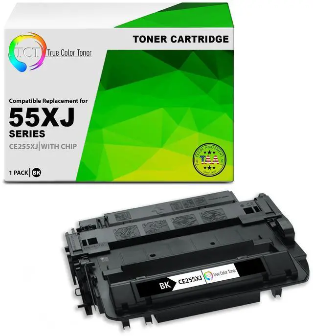 Main image of TCT 55XJ Jumbo TAA Compliant Toner Cartridge - Premium Compatible Replacement for HP 55XJ CE255XJ High Yield Jumbo Black Works With HP LaserJet P3010 P3015 P3015D P3015DN Printers