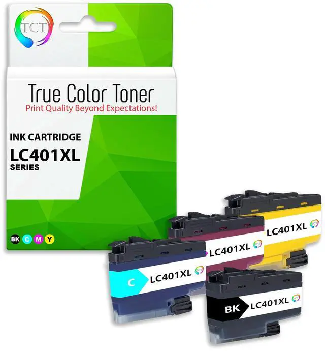 Main image of TCT LC401XL Ink Cartridge 4 Pack - Premium Compatible Replacement for Brother LC401XLBK LC401XLC LC401XLM LC401XLY High Yield Works With Brother MFC-J1010 J1012 J1170
