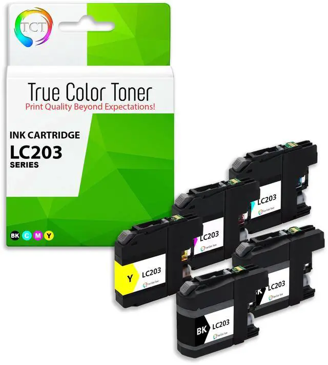 Main image of TCT LC203 Ink Cartridge 5 Pack - Premium Compatible Replacement for Brother LC203 LC203BK LC203C LC203M LC203Y Works With Brother MFC-J460DW J480DW J485DW J880DW