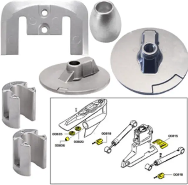 Alt view image 4 of 6 - TECNOSEAL ANODE KIT MERC BRAVO 3 2004-PRESENT W/ HARDWARE  20805AL