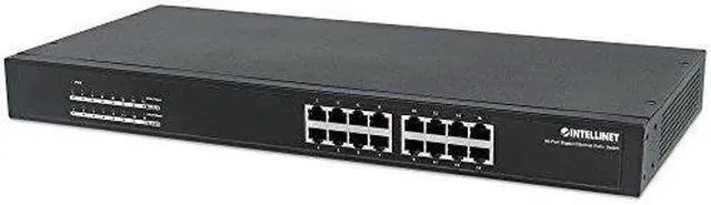 Alt view image 2 of 9 - Intellinet 16-Port Gigabit Ethernet PoE+ Switch, 16 x PoE ports, IEEE 802.3at/af Power-over-Ethernet (PoE+/PoE), Endspan, Rackmount