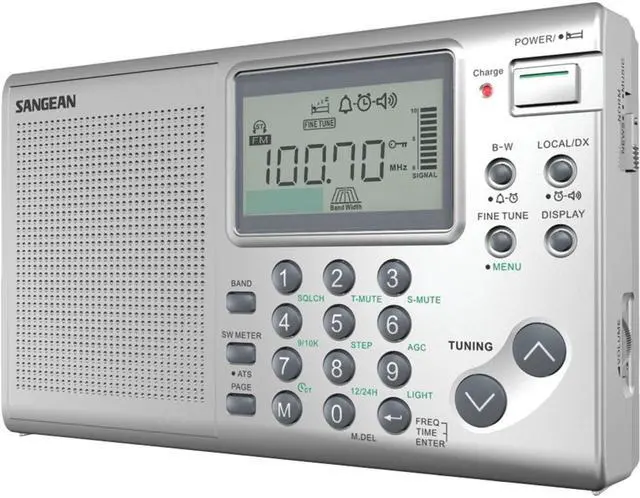 Alt view image 3 of 12 - Sangean - ATS-405 - Sangean ATS-405 Radio Tuner - 36 x FM, 36 x AM, 36 x SW PresetsLCD Display - Cable - Headphone - 4 x