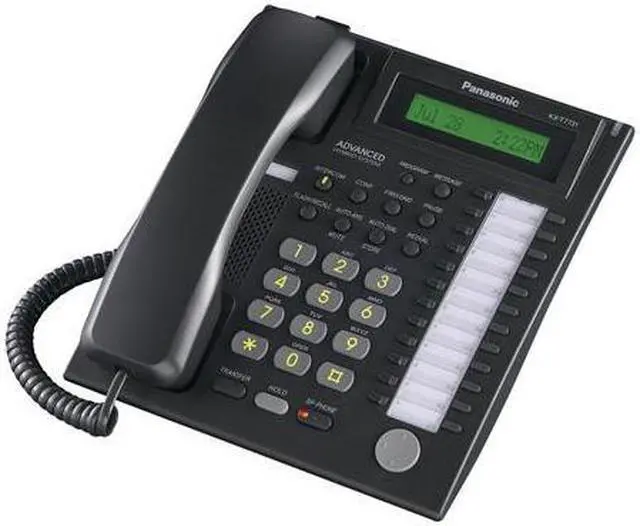 Alt view image 3 of 3 - Panasonic KX-T7731 24 Button Display Phone Black