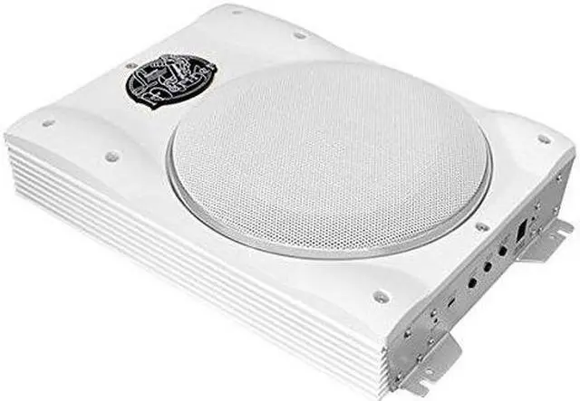 Alt view image 11 of 11 - Lanzar AQTB8 1000 Watt Slim Waterproof Amplified Marine Subwoofer System, White