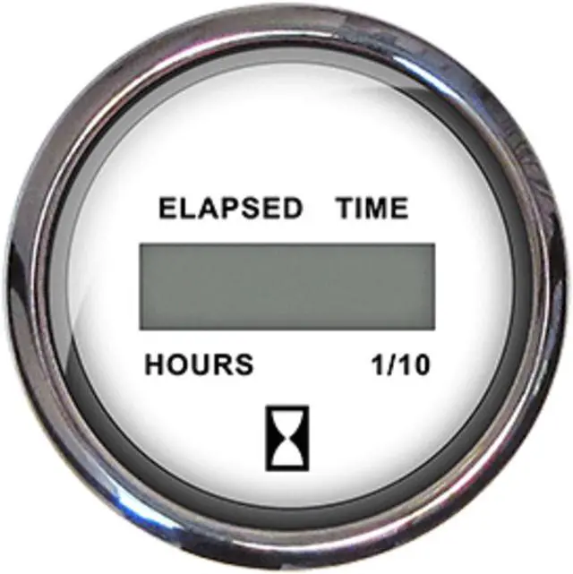 Alt view image 4 of 7 - Faria Chesapeake SS 2" Digital Hourmeter - (10,000 Hours) (12-32 VDC) - White