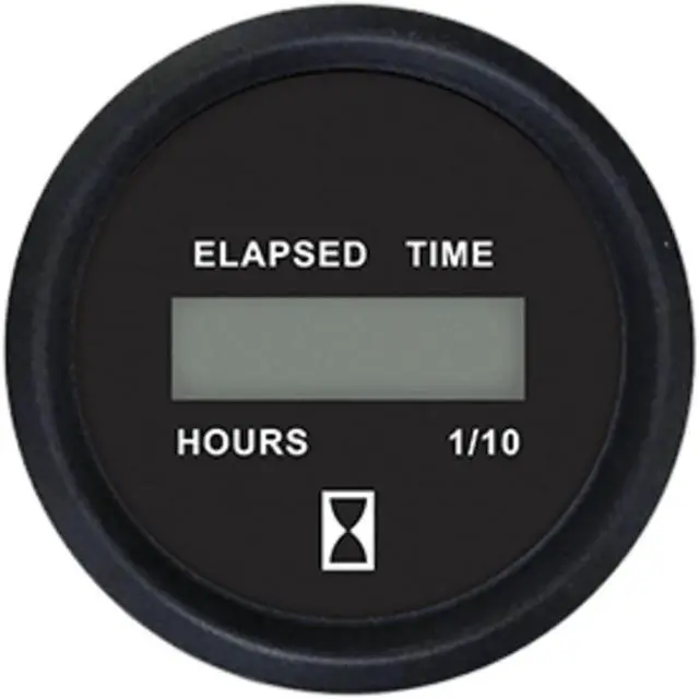 Alt view image 2 of 5 - Faria 2" Digital Hourmeter Gauge - 12-32V - Euro Black