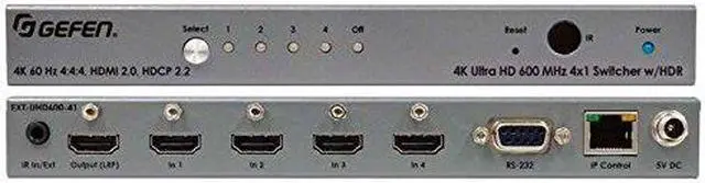 Alt view image 4 of 9 - Gefen EXT-UHD600-41 4K Ultra Hd 600 Mhz 4X1 Switch