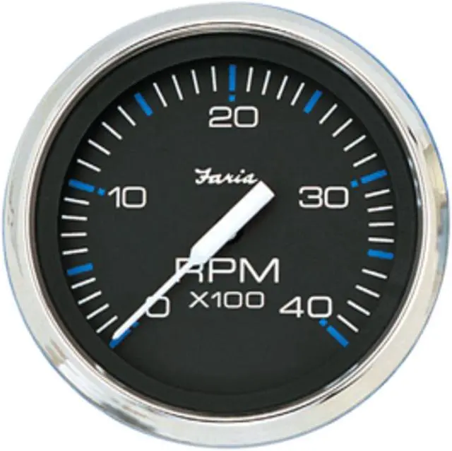 Main image of FARIA BEEDE INSTRUMENTS 33742 Faria 4" Tachometer - 4,000 RPM (Diesel - Mechanical Takeoff  and  Var Ratio Alt) - Chesapeake Black SS