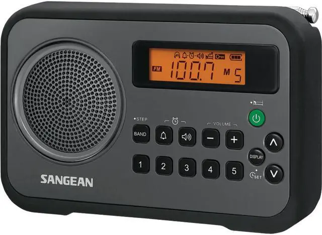 Alt view image 7 of 12 - Sangean PR-D18BK AM/FM Digital Portable Receiver with Alarm Clock (Black)