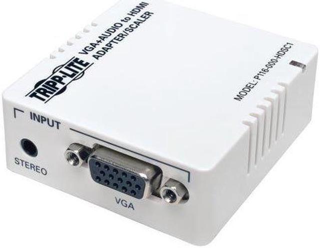 Alt view image 2 of 20 - Tripp Lite VGA to HDMI Adapter Converter / Scaler w Audio / Video White (P116-000-HDSC1)