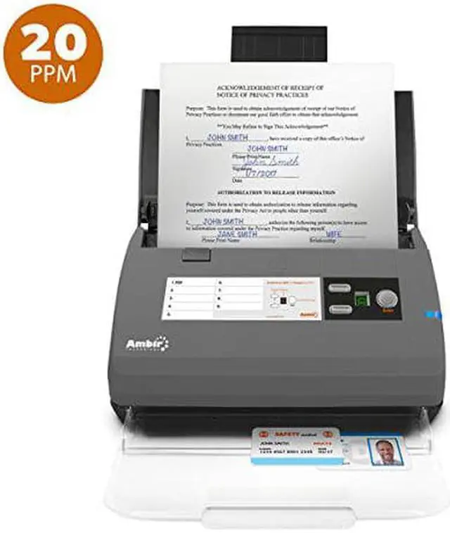 Alt view image 3 of 11 - Ambir Technology - DS820ix-AS - Ambir ImageScan Pro 820ix Sheetfed Scanner - 600 dpi Optical - 48-bit Color - 16-bit
