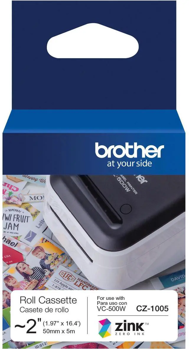 Alt view image 2 of 20 - Brother Genuine CZ-1005 continuous length ~ 2 (1.97") 50 mm wide x 16.4 ft. (5 m) long label roll featuring ZINK® Zero Ink technology - 1 31/32" Width x 16 13/32 ft Length - Zero Ink