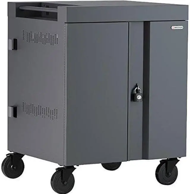 Alt view image 4 of 13 - Bretford TVC36PAC-CK AC Cart 36 Cube Charge, Charcoal