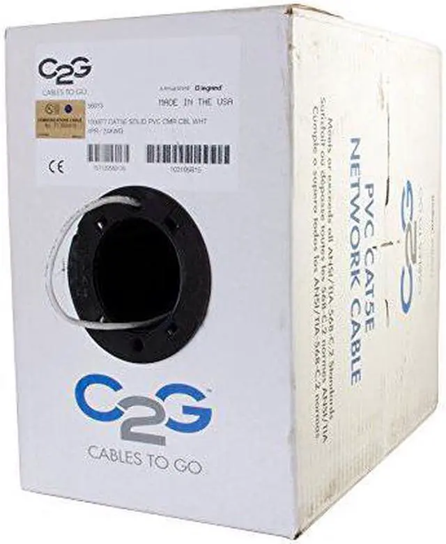 Alt view image 6 of 15 - C2G 1000FT Cat6 Bulk Unshielded Ethernet Network Cable w/ Solid Conductors, Gray