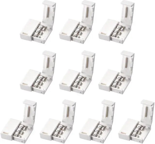 Main image of 10mm 3P LED Strip Connector Solderless for 5050 3528 RGB 3 Conductor Multicolor Strip Light Strip to Strip 10Pcs