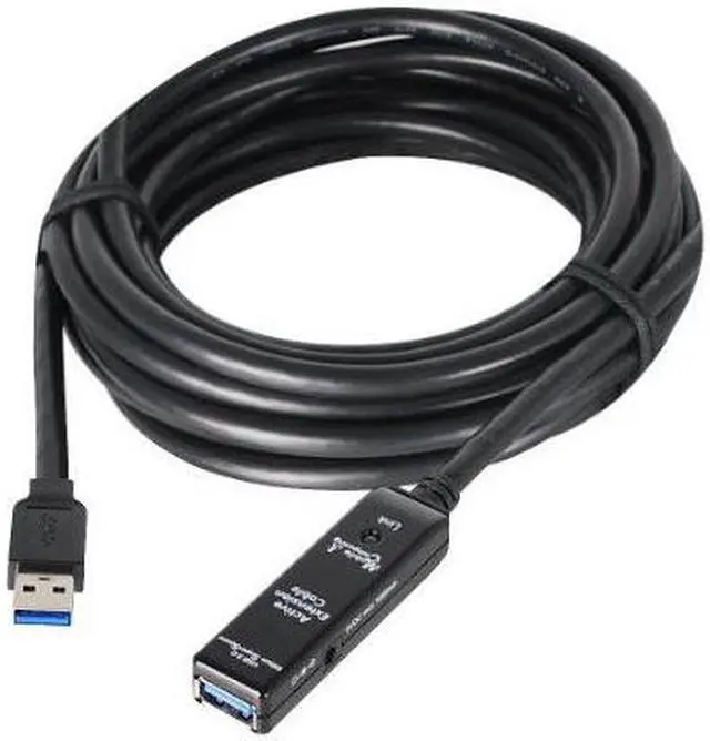 Main image of SIIG JU-CB0811-S1 Black USB 3.0 Active Repeater Cable w/ Power adapter
