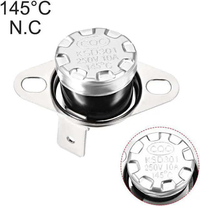 Alt view image 4 of 4 - KSD301 Thermostat, Temperature Control Switch 145°C 10A Normally Closed N.C 2pcs