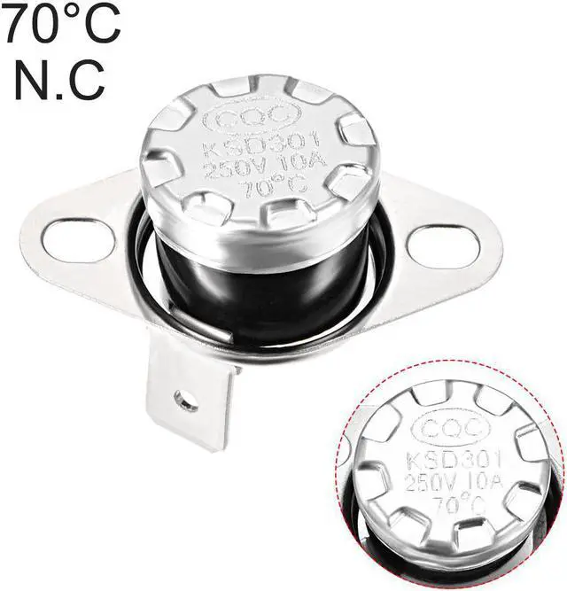 Alt view image 4 of 4 - KSD301 Thermostat, Temperature Control Switch 70°C 10A Normally Closed N.C 2pcs