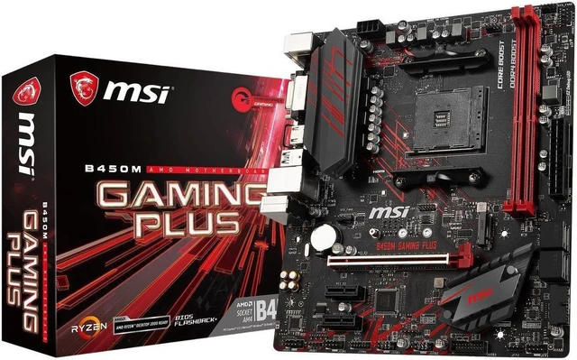 Alt view image 12 of 18 - MSI B450MGAPLUS Motherboard AMD Ryzen AM4 B450 32GB DDDR4 DVI & HDMI mATX