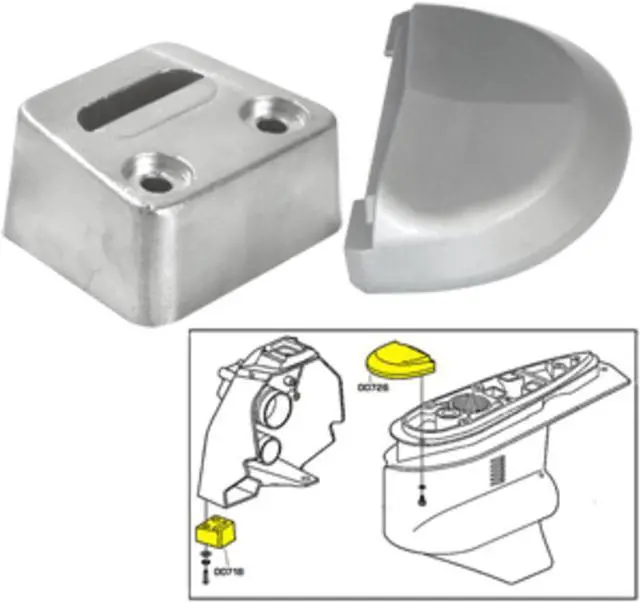 Alt view image 5 of 5 - TECNOSEAL ANODE KIT VOLVO SX W/ HARDWARE MAGNESIUM POLYBAG 20708MG