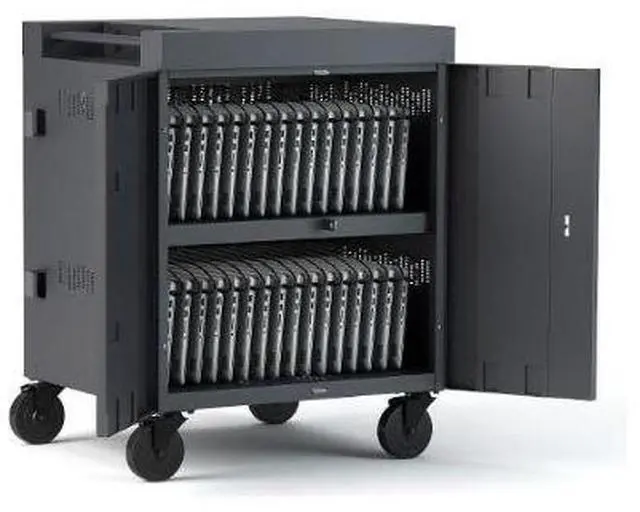 Alt view image 2 of 5 - BRETFORD TVC16PAC-CK CHARGING CART AC FOR UP TO 16 DEVICES W/BACK PANEL,1.4 INCH W SLOTS