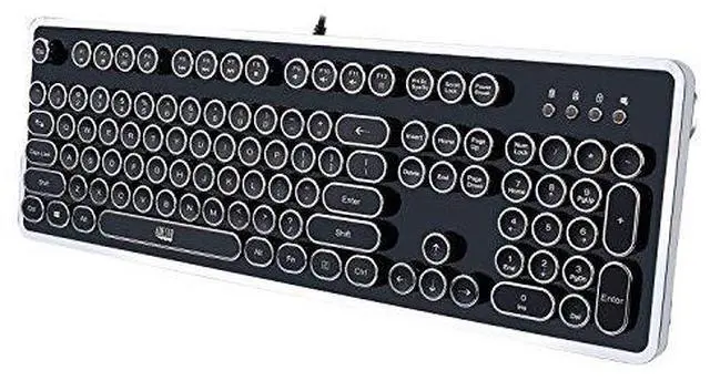 Alt view image 3 of 7 - ADESSO AKB-636UB ADESSO FANCY TYPEWRITER MECHANICAL USB KEYBOARD, RETRO ELEGANT DESIGN WITH ADJUS