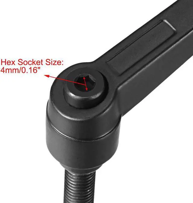 Alt view image 4 of 4 - M8 x 25mm Handle Adjustable Clamping Lever Thread Push Button Ratchet Male Threaded Stud 3Pcs