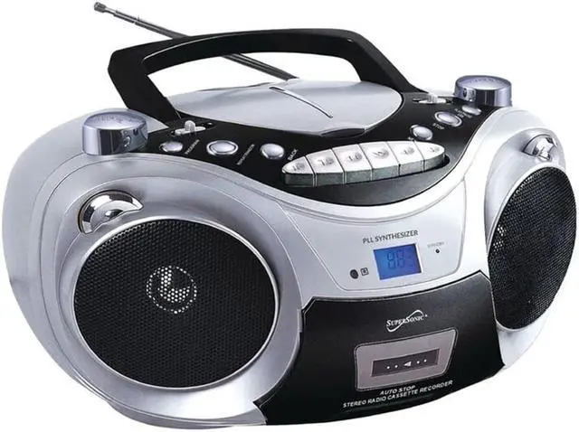 Alt view image 5 of 10 - Supersonic SC-739BT Portable Bluetooth Audio System - Silver