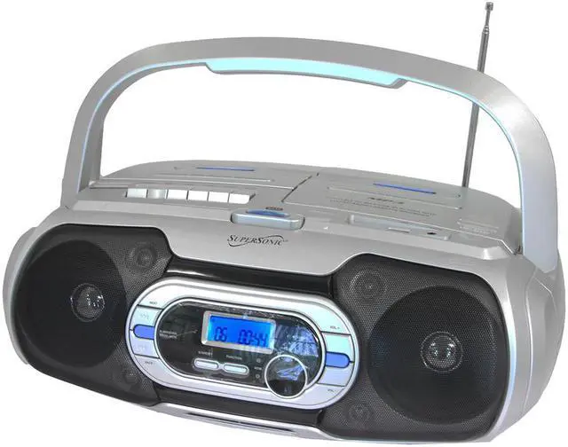 Alt view image 2 of 15 - Supersonic SC-729BT  Bluetooth Compatible Portable MP3/CD Cassette FM Radio Boombox