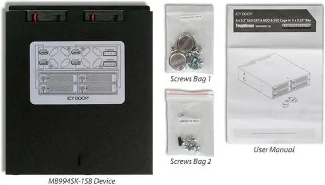 Alt view image 6 of 7 - ICY DOCK ToughArmor MB994SK-1B 4 x 2.5" SATA 6Gbps/SAS HDD/SSD Mobile Rack / ...