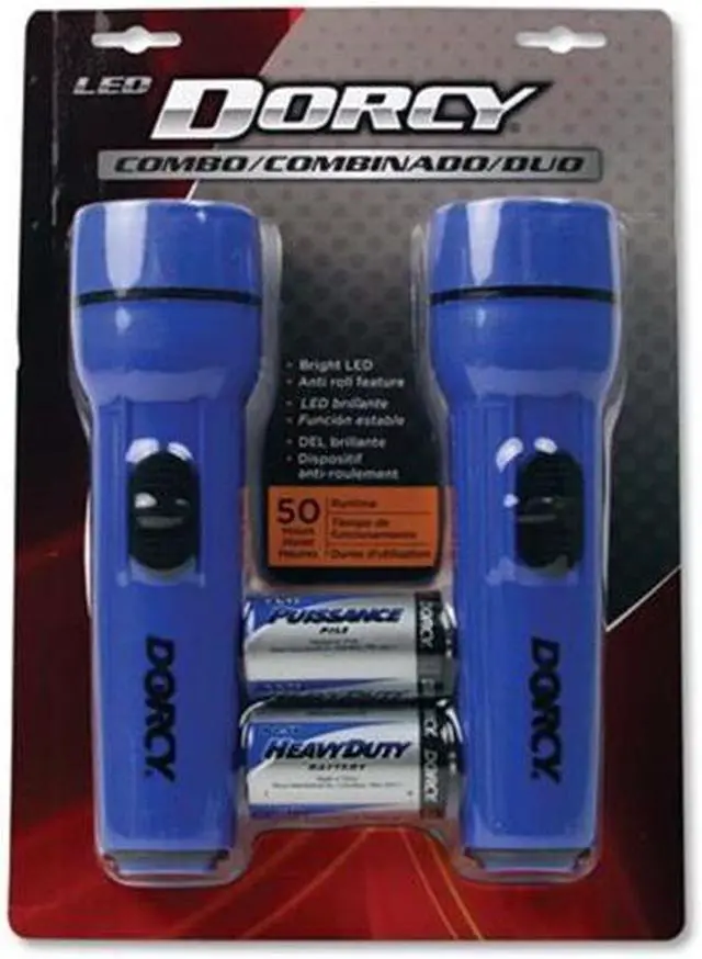 Main image of Dorcy 412594 LED Flashlight Pack - 1 D Battery, Red & Blue - Pack of 12