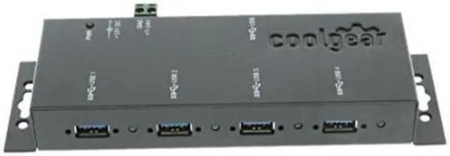 Alt view image 2 of 4 - Coolgear USB 3.2 Gen 1 4-Port Industrial Hub Metal Case with Screw Lock Cable Option