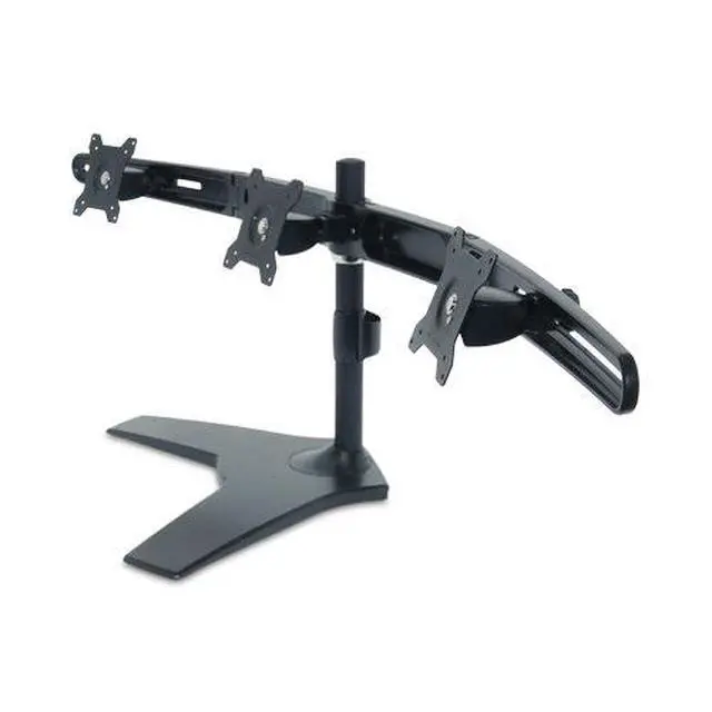 Alt view image 2 of 5 - Amer Mounts Stand Based Triple Monitor Mount for three 15"-24" LCD/LED Flat Panel Screens