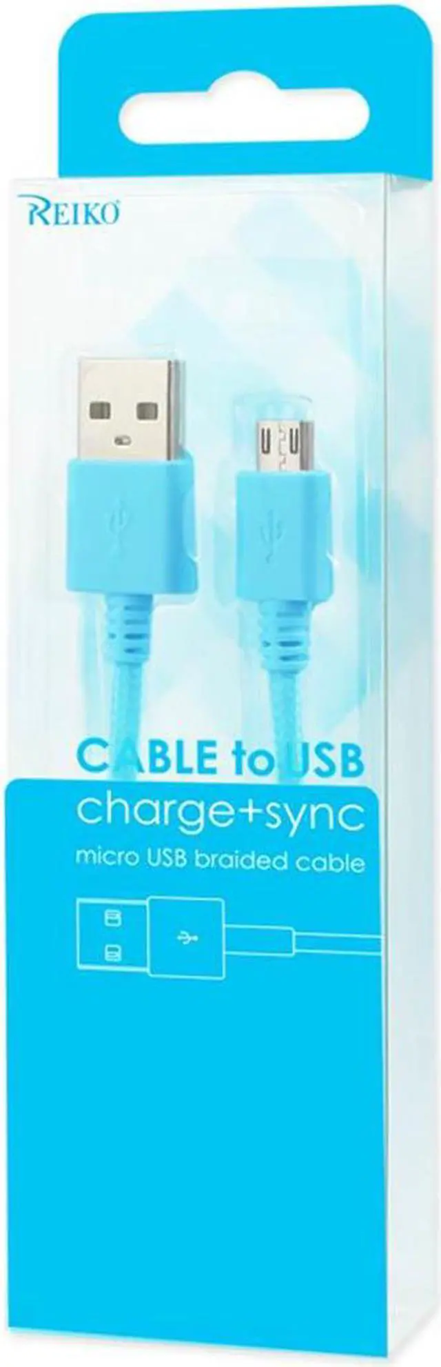 Alt view image 5 of 6 - REIKO Braided Micro USB 2.0 Divice Cable, Blue