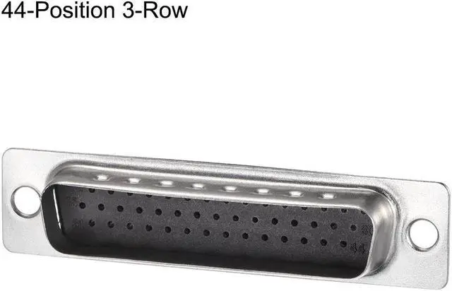 Alt view image 2 of 4 - D-sub Connector Male Plug 44-position 3-row Crimp Style Port Terminal Breakout for Mechanical Equipment Black Pack of 1