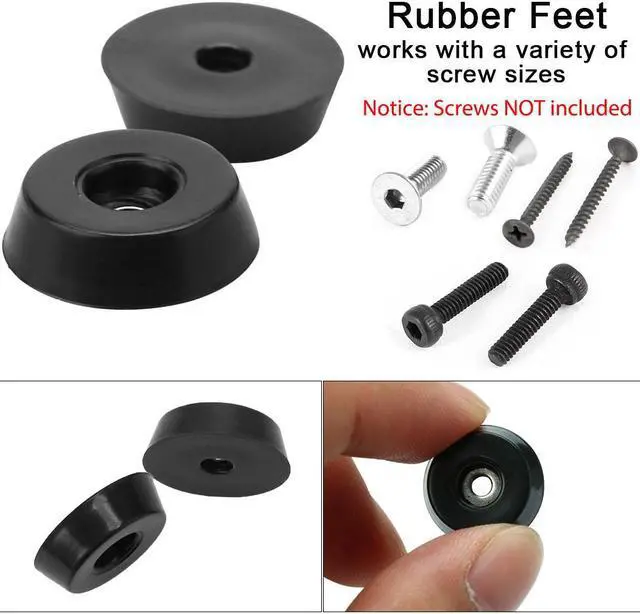 Alt view image 3 of 7 - 12pcs Rubber Feet Bumper Furniture Laptop Amplifier Speaker Cabinet Leg Pads Floor Protector with Washer, D18x15xH5mm