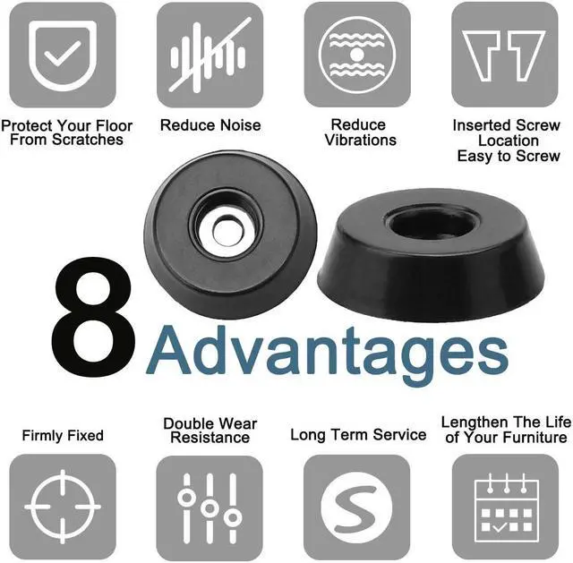 Alt view image 7 of 7 - 12pcs Rubber Feet Bumper Furniture Laptop Amplifier Speaker Cabinet Leg Pads Floor Protector with Washer, D18x15xH5mm