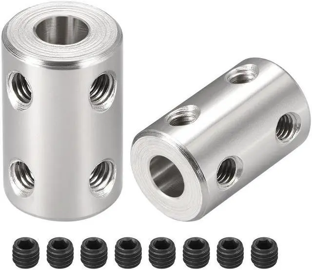Alt view image 7 of 8 - Shaft Coupling 6mm to 6mm Bore L22xD14 Robot Motor Wheel Rigid Coupler Connector Silver Tone 2 Pcs