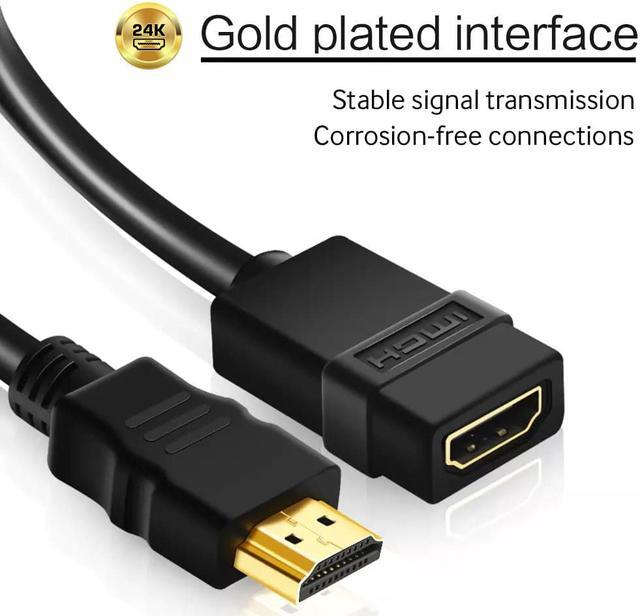 Alt view image 3 of 7 - Cmple - [2 PACK] 6 Feet HDMI Extension Cable, 4K HDMI Extender Male to Female Cord for Nintendo Switch, Xbox One S 360, PS5, PS4, Roku TV Stick, Blu-Ray Player, Google Chromecast, Laptop