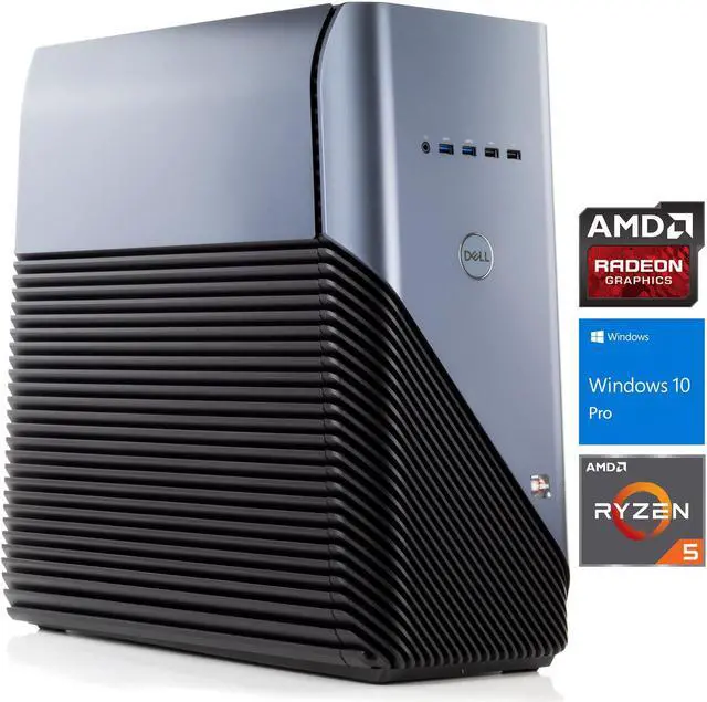 Main image of Dell Inspiron 5676 Desktop, AMD Quad-Core Ryzen 5 1400 Upto 3.4GHz, 32GB RAM, 256GB SSD, AMD Radeon RX 570 4GB, HDMI, DisplayPort, Wi-Fi, Bluetooth, Windows 10 Pro