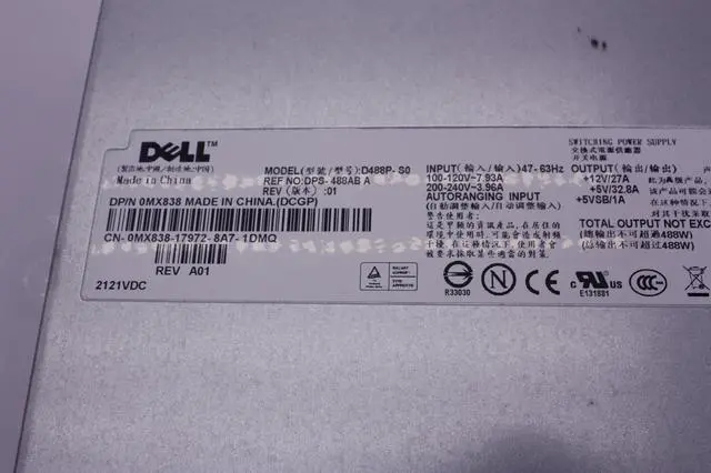 Alt view image 4 of 6 - Dell Mx838  488 Watt Power Supply For Powervault Md3000