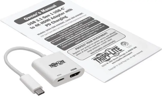 Alt view image 4 of 12 - TRIPP LITE U444-06N-H4K6WC USB 3.1 GEN 1 USB-C TO HDMI 4K ADAPTER (M/F), THUNDERBOLT 3 COMPATIBILITY, 4K @6