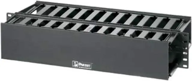 Alt view image 2 of 11 - Panduit WMPF1E PANDUIT PatchLink Horizontal Cable Manager - Cable Manager - Black - 2U Rack Height - 19" Panel Width