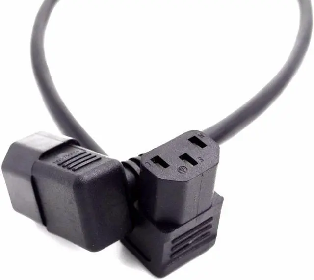 Alt view image 2 of 6 - IEC 320 C14 Male to C13 Female Cord, C13 to C14 Dual Down Angle Right Angle Power Cable About 1.5M