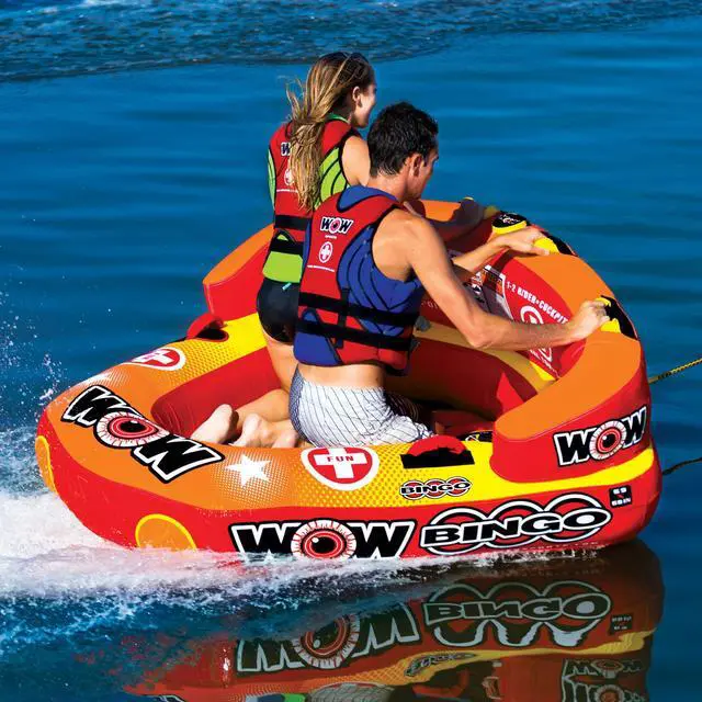 Alt view image 5 of 12 - WOW Sports Bingo 2 Person Towable Water Tube For Pool And Lake (14-1060)