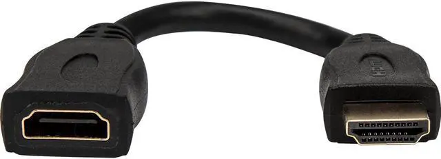 Alt view image 7 of 11 - Rocstor 6in High Speed HDMI Port Saver Cable M/F Black