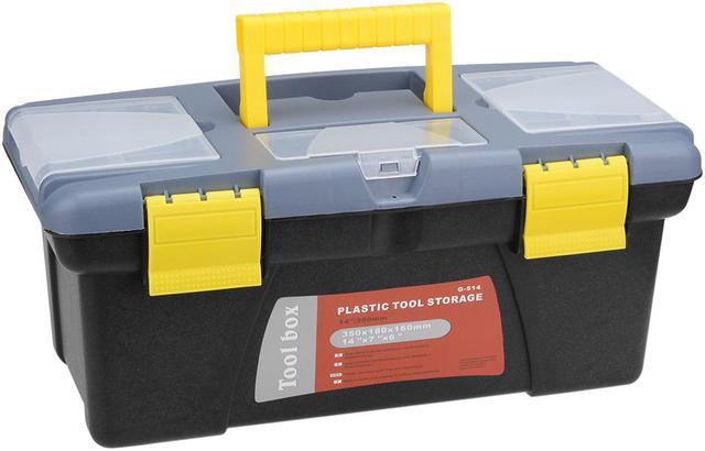 14-inch Tool Box Plastic Tool Box with Tray and Organizers