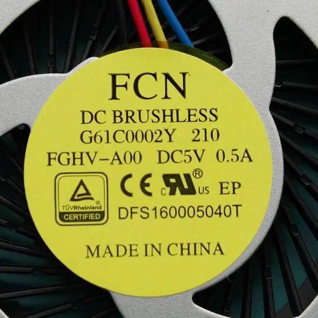 Alt view image 2 of 3 - New original cpu cooling fan for Toshiba A50 A50-C CPU Fan cooler DFS160005040T FGHV-A00 G61C0002Y 210 G61C0002Y210